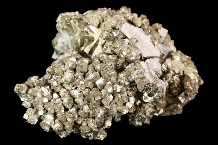 Pyrite Crystal Cluster with Quartz - Morocco #107922
